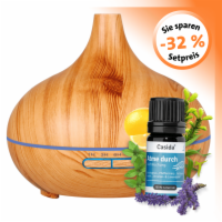 Aroma Diffuser Holzdesign + Atme durch 5ml äth. Öl